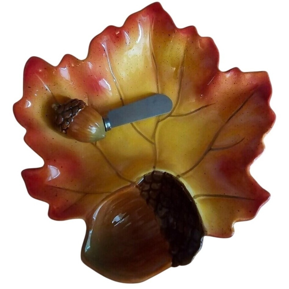 8" Leaf Dipper set of 2 Fall Autumn Thanksgiving Dips, Oils, Breads, etc